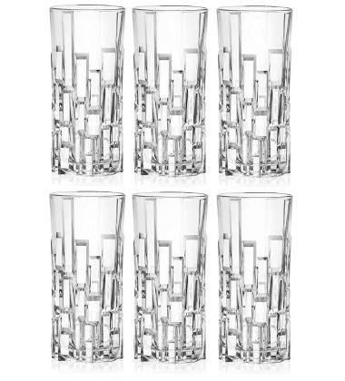 RCR Cristalleria Italiana Crystal Glass Drinkware Set (Highball Tumbler (11.5 oz) - 6 Piece Set)