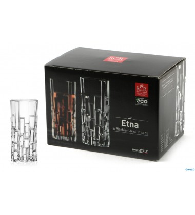 RCR Cristalleria Italiana Crystal Glass Drinkware Set (Highball Tumbler (11.5 oz) - 6 Piece Set)