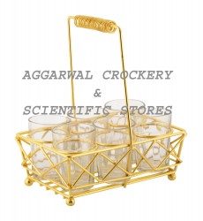 Glass Holder Yellow with 6 Glasses