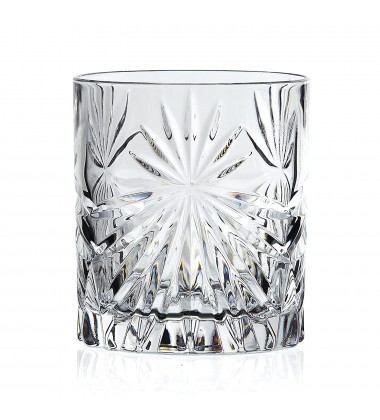 RCR Oasis Crystal Short Whisky Water Tumblers Glasses, 320 ml, Set of 6