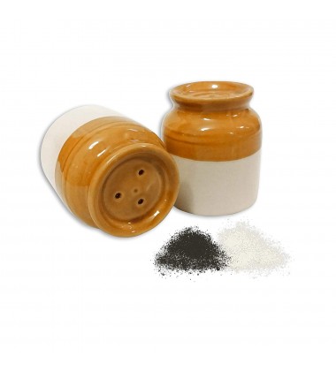 Ceramic Salt and Pepper Dispenser Set of 2 Pcs 