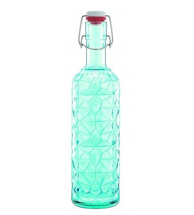Bormioli Rocco Oriente Bottle 1ltr, 34 oz, Blue